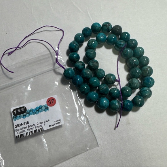 Gemstone Beads. Crazy Lace Calcite. 10MM. NEW. - Picture 2 of 5